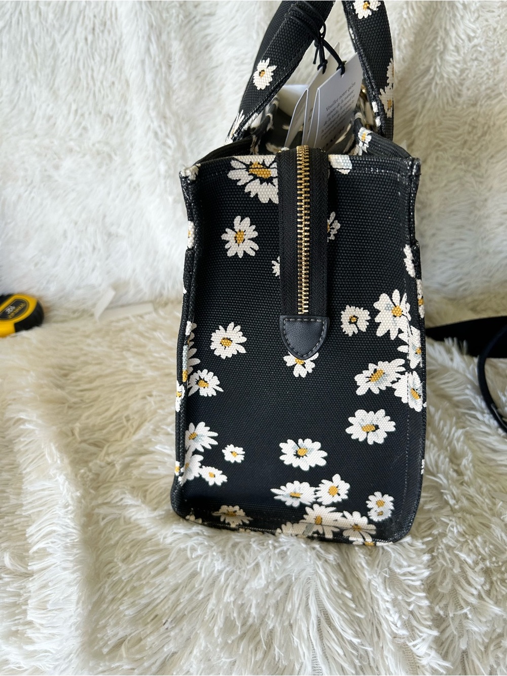 Coach Black Daisy Canvas Tote - Picture 4 of 8